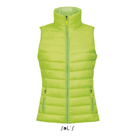 WAVE DAMEN BODYWARMER 180g - Neon Lime bedrucken, Art.-Nr. S01437-NL-XL