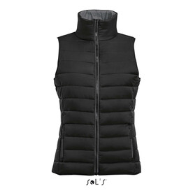 WAVE DAMEN BODYWARMER 180g - Schwarz bedrucken, Art.-Nr. S01437-BK-XXL