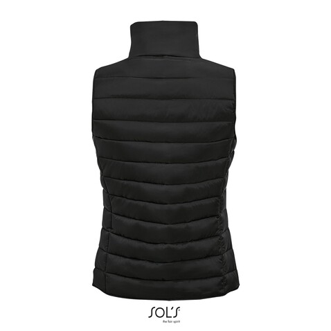 WAVE DAMEN BODYWARMER 180g - Schwarz bedrucken, Art.-Nr. S01437-BK-XL