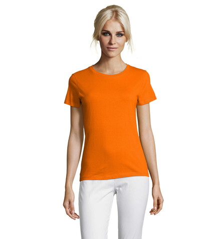 REGENT DAMENT-SHIRT 150g - Orange bedrucken, Art.-Nr. S01825-OR-XXL