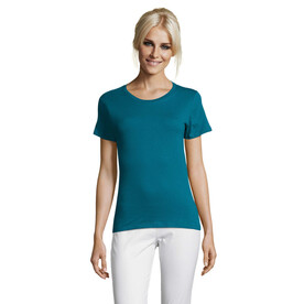 REGENT DAMENT-SHIRT 150g - Entenblau bedrucken, Art.-Nr. S01825-DU-S