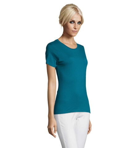 REGENT DAMENT-SHIRT 150g - Entenblau bedrucken, Art.-Nr. S01825-DU-S