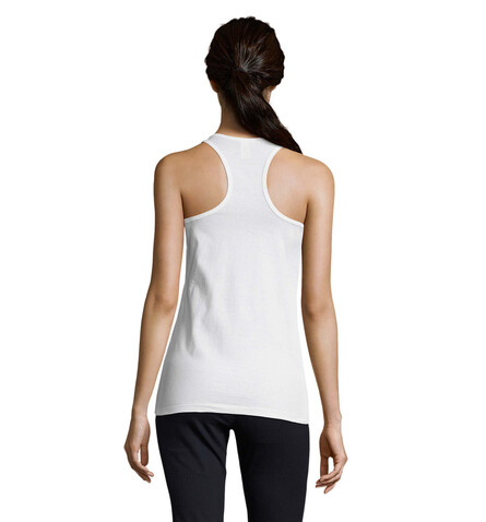 JUSTIN DAMEN TANK TOP 150g - White bedrucken, Art.-Nr. S01826-WH-XXL