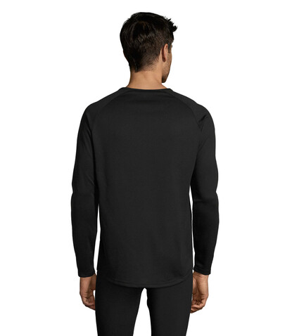 SPORTY LSL MEN T-SHIRT - Schwarz bedrucken, Art.-Nr. S02071-BK-L