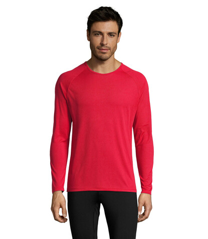 SPORTY LSL MEN T-SHIRT - Red bedrucken, Art.-Nr. S02071-RD-XL SPORTY LSL MEN T-SHIRT - Red bedrucken, Art.-Nr. S02071-RD-XL