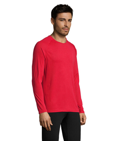 SPORTY LSL MEN T-SHIRT - Red bedrucken, Art.-Nr. S02071-RD-XL SPORTY LSL MEN T-SHIRT - Red bedrucken, Art.-Nr. S02071-RD-XL