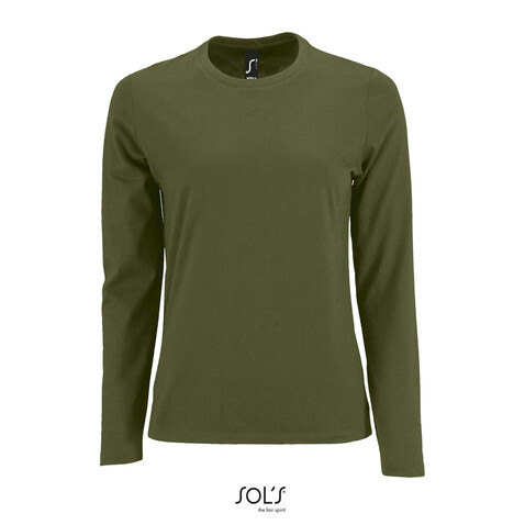 IMPERIAL Women lsl 190g - Dunkles Khaki bedrucken, Art.-Nr. S02075-DK-XL IMPERIAL Women lsl 190g - Dunkles Khaki bedrucken, Art.-Nr. S02075-DK-XL