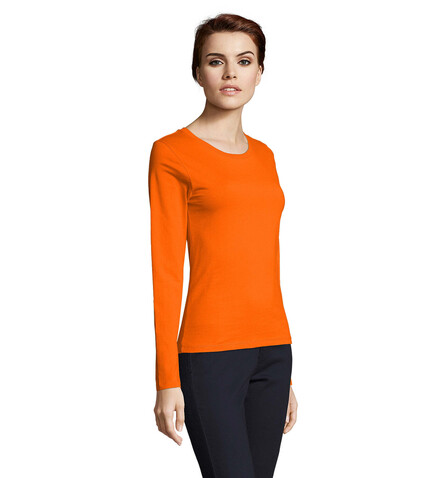IMPERIAL Women lsl 190g - Orange bedrucken, Art.-Nr. S02075-OR-XL IMPERIAL Women lsl 190g - Orange bedrucken, Art.-Nr. S02075-OR-XL