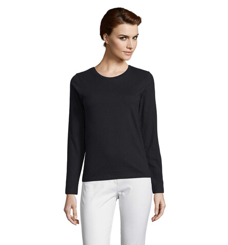 IMPERIAL Women lsl 190g - Deep Black bedrucken, Art.-Nr. S02075-DB-S IMPERIAL Women lsl 190g - Deep Black bedrucken, Art.-Nr. S02075-DB-S