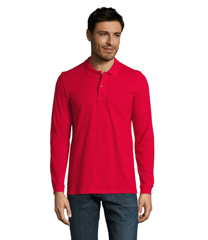 PERFECT MEN LSL POLO 180g - Red bedrucken, Art.-Nr. S02087-RD-XL PERFECT MEN LSL POLO 180g - Red bedrucken, Art.-Nr. S02087-RD-XL