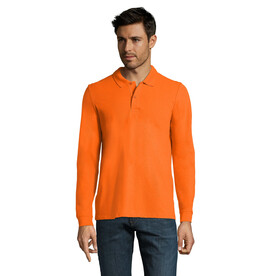 PERFECT MEN LSL POLO 180g - Orange bedrucken, Art.-Nr. S02087-OR-XXL