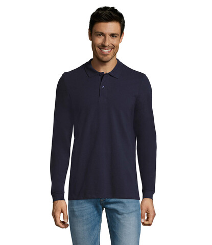 PERFECT MEN LSL POLO 180g - French Navy bedrucken, Art.-Nr. S02087-FN-3XL