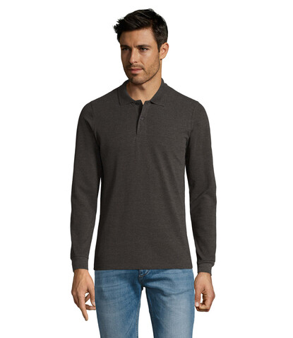 PERFECT MEN LSL POLO 180g - Charcoal Melange bedrucken, Art.-Nr. S02087-CE-XXL PERFECT MEN LSL POLO 180g - Charcoal Melange bedrucken, Art.-Nr. S02087-CE-XXL