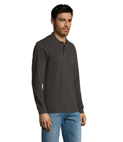 PERFECT MEN LSL POLO 180g - Charcoal Melange bedrucken, Art.-Nr. S02087-CE-XXL PERFECT MEN LSL POLO 180g - Charcoal Melange bedrucken, Art.-Nr. S02087-CE-XXL