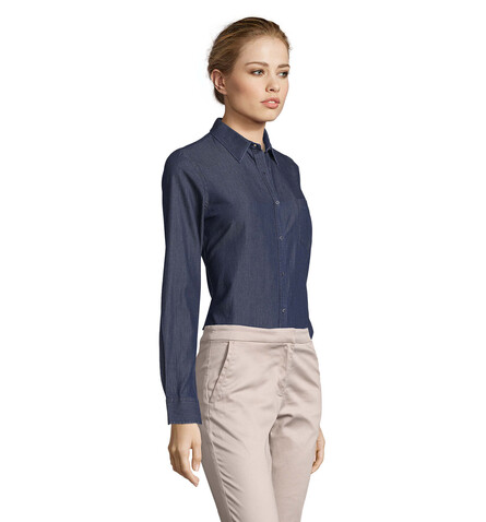 BARRY WOMEN DENIM SHIRT - Brut Denim bedrucken, Art.-Nr. S02101-EV-XS