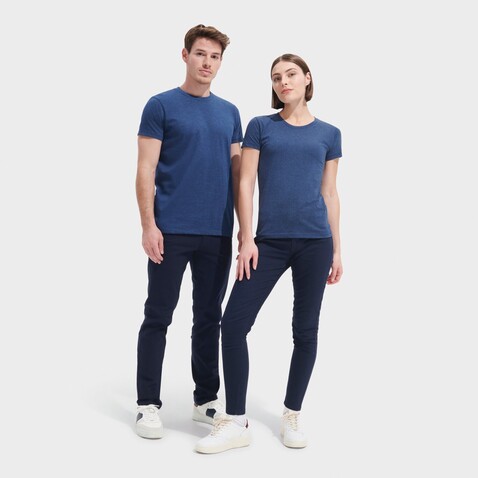 REGENT FIT WOMEN 150g - Heather Denim bedrucken, Art.-Nr. S02758-HD-S