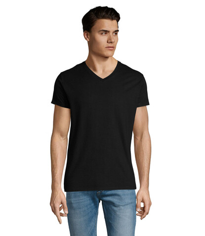 IMPERIAL HERREN V SHIRT 190-WH-3XL - Deep Black bedrucken, Art.-Nr. S02940-DB-S IMPERIAL HERREN V SHIRT 190-WH-3XL - Deep Black bedrucken, Art.-Nr. S02940-DB-S