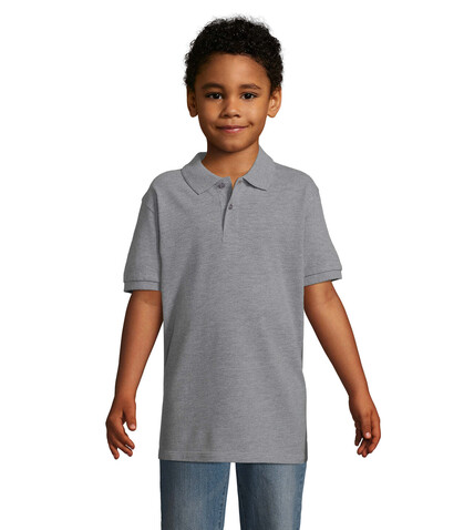 PERFECT KINDER POLO 180g - Grau-Melange 2 bedrucken, Art.-Nr. S02948-GY-XXL