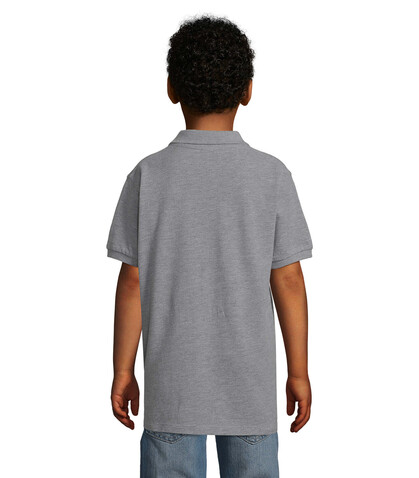 PERFECT KINDER POLO 180g - Grau-Melange 2 bedrucken, Art.-Nr. S02948-GY-XXL