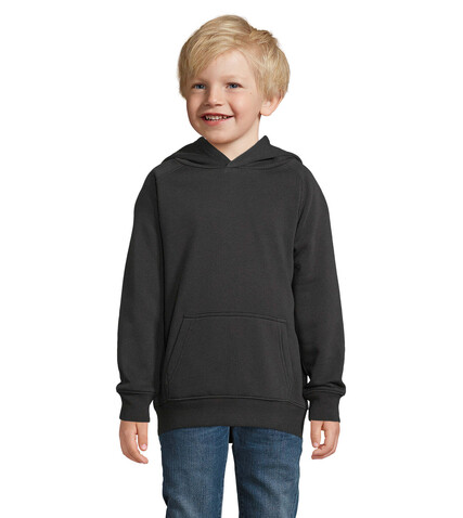 STELLAR KINDER KAPUZENPULLI - Schwarz bedrucken, Art.-Nr. S03576-BK-4XL