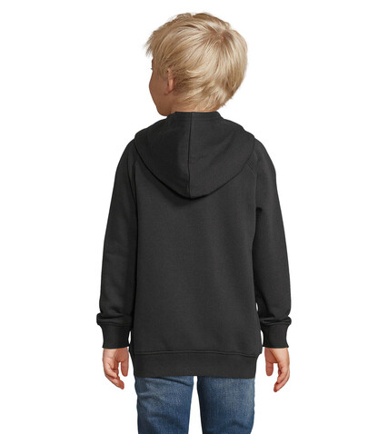 STELLAR KINDER KAPUZENPULLI - Schwarz bedrucken, Art.-Nr. S03576-BK-4XL