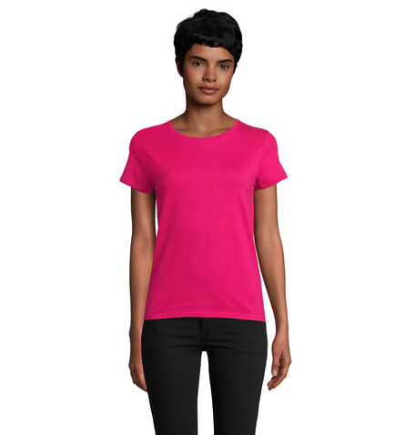 CRUSADER WOMEN T-Shirt 150g - Fuchsia bedrucken, Art.-Nr. S03581-FU-XXL
