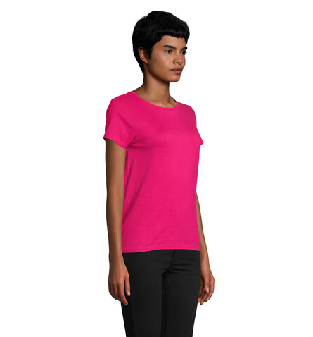 CRUSADER WOMEN T-Shirt 150g - Fuchsia bedrucken, Art.-Nr. S03581-FU-XXL