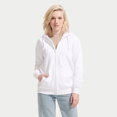 CARTER Full Zip Hoodie - White bedrucken, Art.-Nr. S03812-WH-XXL CARTER Full Zip Hoodie - White bedrucken, Art.-Nr. S03812-WH-XXL