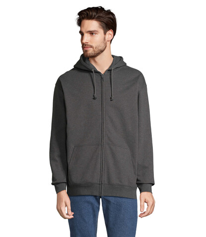 CARTER Full Zip Hoodie - Charcoal Melange bedrucken, Art.-Nr. S03812-CE-S