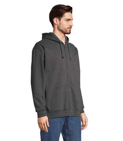 CARTER Full Zip Hoodie - Charcoal Melange bedrucken, Art.-Nr. S03812-CE-S