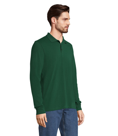 PRIME LSL UNISEX POLO 200 - Bottle Green bedrucken, Art.-Nr. S03983-BO-XL