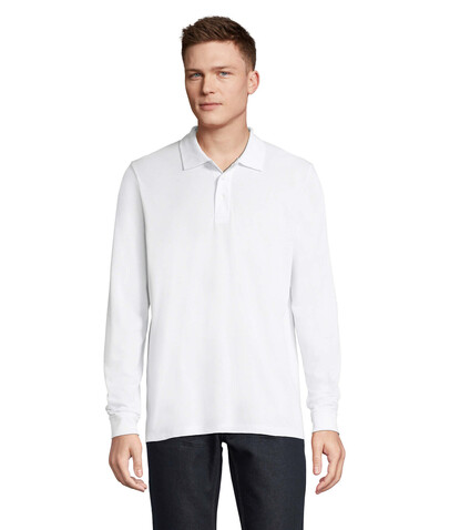 PRIME LSL UNISEX POLO 200 - White bedrucken, Art.-Nr. S03983-WH-M PRIME LSL UNISEX POLO 200 - White bedrucken, Art.-Nr. S03983-WH-M