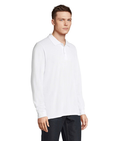 PRIME LSL UNISEX POLO 200 - White bedrucken, Art.-Nr. S03983-WH-M PRIME LSL UNISEX POLO 200 - White bedrucken, Art.-Nr. S03983-WH-M