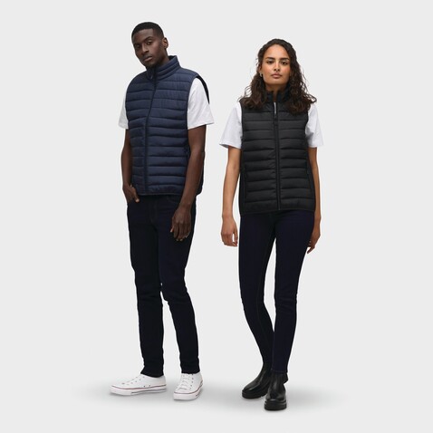 STREAM WOMEN Bodywarmer - Schwarz bedrucken, Art.-Nr. S04021-BK-XL