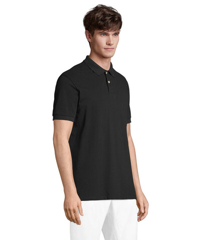 PACIFIC HERREN POLO - Schwarz bedrucken, Art.-Nr. S04439-BK-XXL