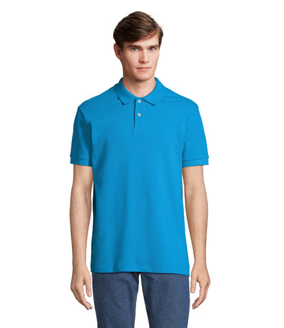 PACIFIC HERREN POLO - Aqua bedrucken, Art.-Nr. S04439-AQ-S