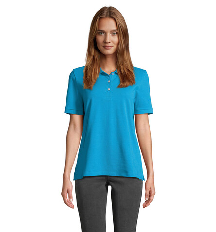PACIFIC DAMEN POLO - Aqua bedrucken, Art.-Nr. S04440-AQ-M