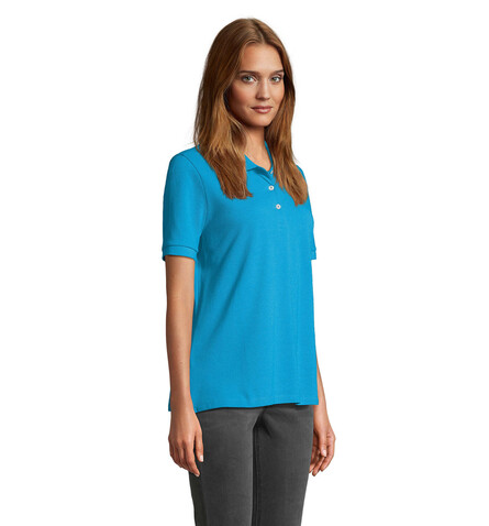 PACIFIC DAMEN POLO - Aqua bedrucken, Art.-Nr. S04440-AQ-M
