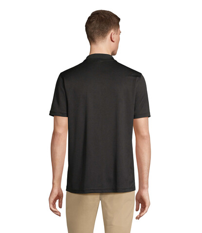 PITCHER UNISEX POLO - Schwarz bedrucken, Art.-Nr. S04442-BK-XL