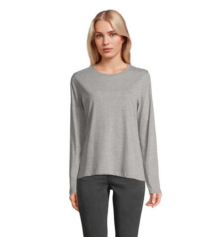 MONARCH DAMEN T-SHIRTS - Graue Melange bedrucken, Art.-Nr. S04443-GM-3XL MONARCH DAMEN T-SHIRTS - Graue Melange bedrucken, Art.-Nr. S04443-GM-3XL