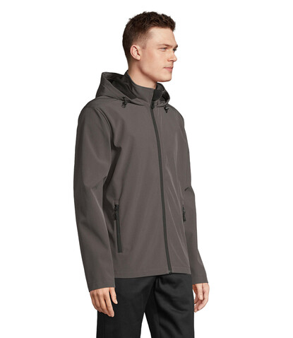 RACE HERREN-KAPUZENJACKE - Anthrazitgrau bedrucken, Art.-Nr. S04447-CR-S RACE HERREN-KAPUZENJACKE - Anthrazitgrau bedrucken, Art.-Nr. S04447-CR-S