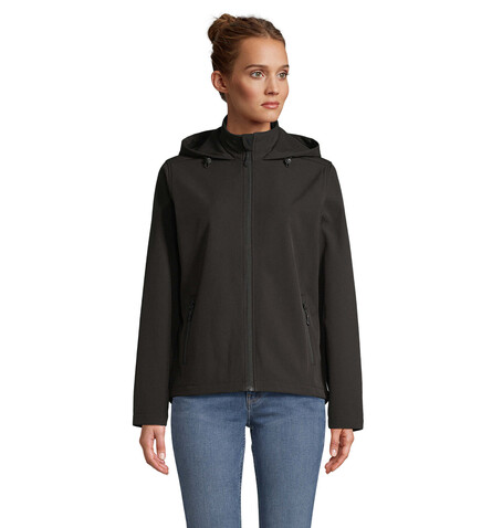 RACE DAMEN-KAPUZENJACKE - Schwarz bedrucken, Art.-Nr. S04448-BK-M RACE DAMEN-KAPUZENJACKE - Schwarz bedrucken, Art.-Nr. S04448-BK-M