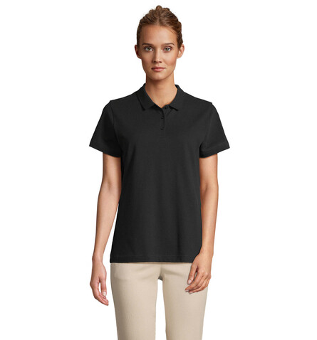 PULSE DAMEN POLO - Schwarz bedrucken, Art.-Nr. S04501-BK-S