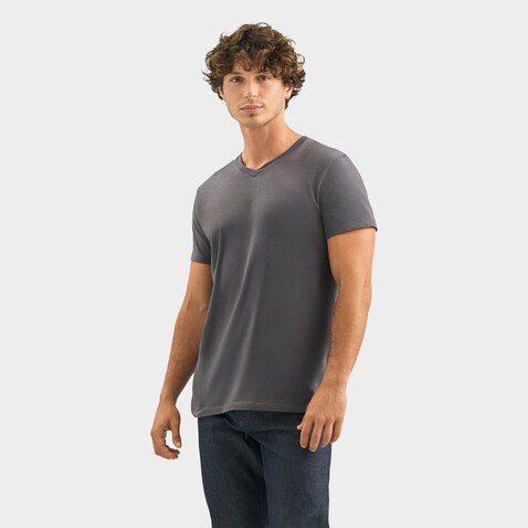 REGENT V V-NECK T-SHIRT - Dunkelgrau bedrucken, Art.-Nr. S04765-DG-L REGENT V V-NECK T-SHIRT - Dunkelgrau bedrucken, Art.-Nr. S04765-DG-L