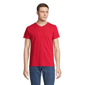 REGENT V V-NECK T-SHIRT - Red bedrucken, Art.-Nr. S04765-RD-XXL