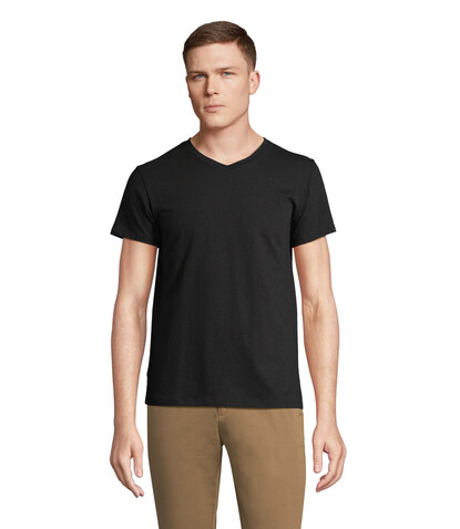 REGENT V V-NECK T-SHIRT - Deep Black bedrucken, Art.-Nr. S04765-DB-3XL
