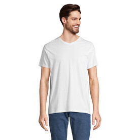 REGENT V V-NECK T-SHIRT - White bedrucken, Art.-Nr. S04765-WH-XXL