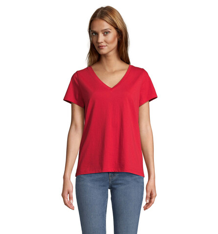 REGENT V T-SHIRT WOMEN - Red bedrucken, Art.-Nr. S04766-RD-XL REGENT V T-SHIRT WOMEN - Red bedrucken, Art.-Nr. S04766-RD-XL