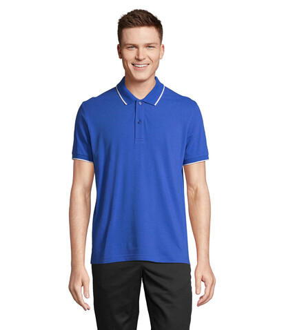 PALERMO POLO-SHIRT - Königsblau/Weiß bedrucken, Art.-Nr. S04769-RW-S