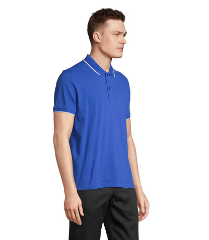 PALERMO POLO-SHIRT - Königsblau/Weiß bedrucken, Art.-Nr. S04769-RW-S